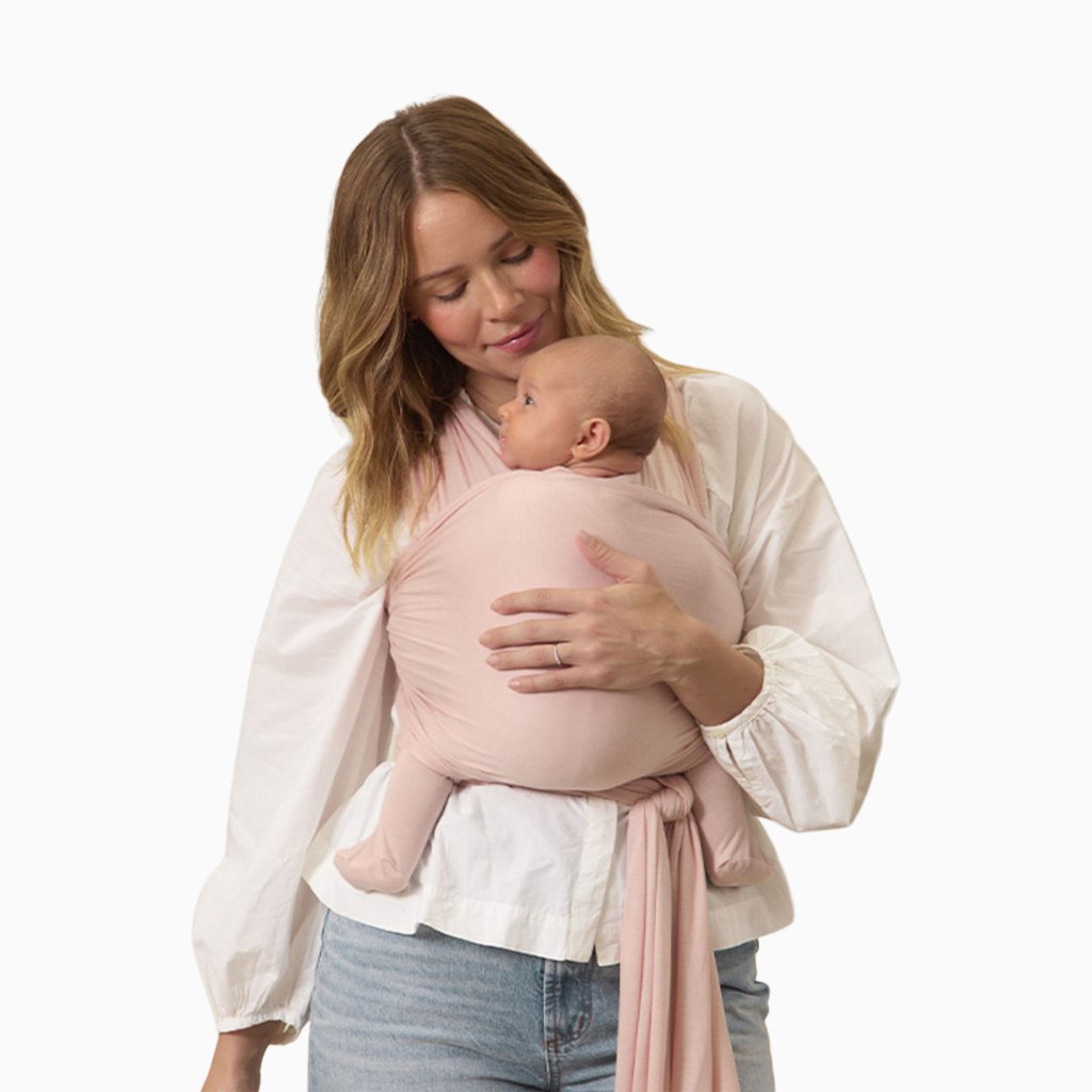 Folded rose stretchy baby wrap