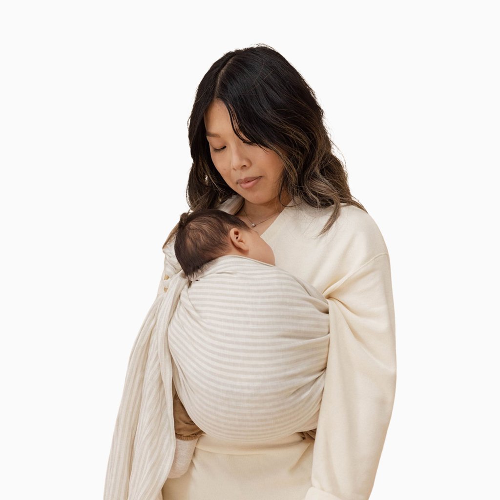 Folded rose stretchy baby wrap