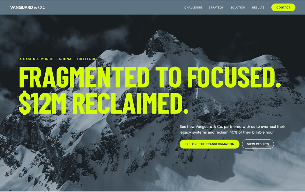Case study: Vanguard & Co. used Ceros to transform a static operational report into a compelling interactive case study.