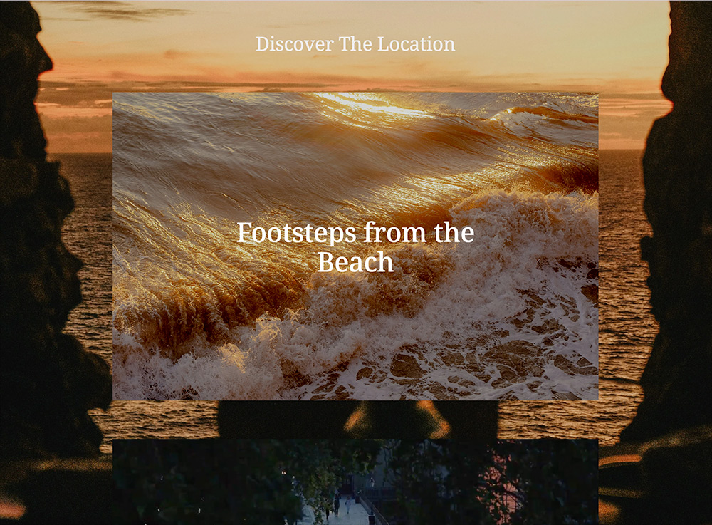 Beachfront real estate experience featuring sunset ocean views and crashing waves