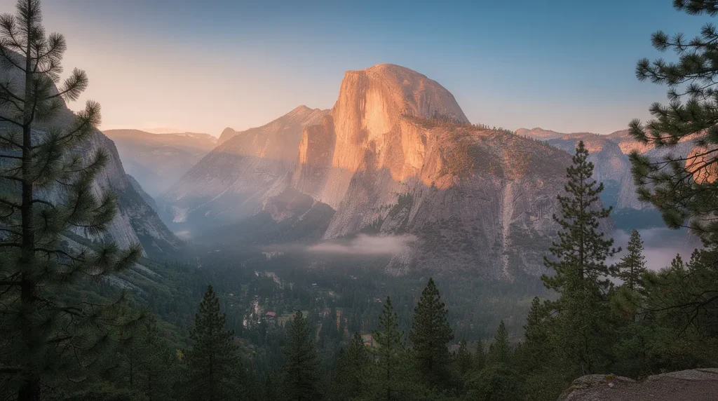 Yosemite Half Dome at golden hour