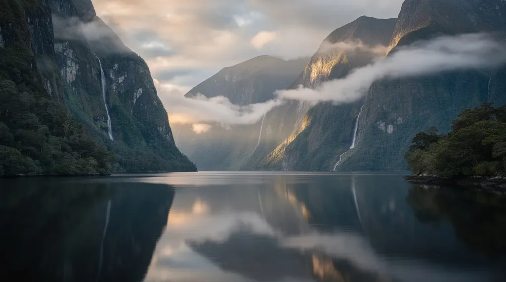New Zealand Milford Sound fjord