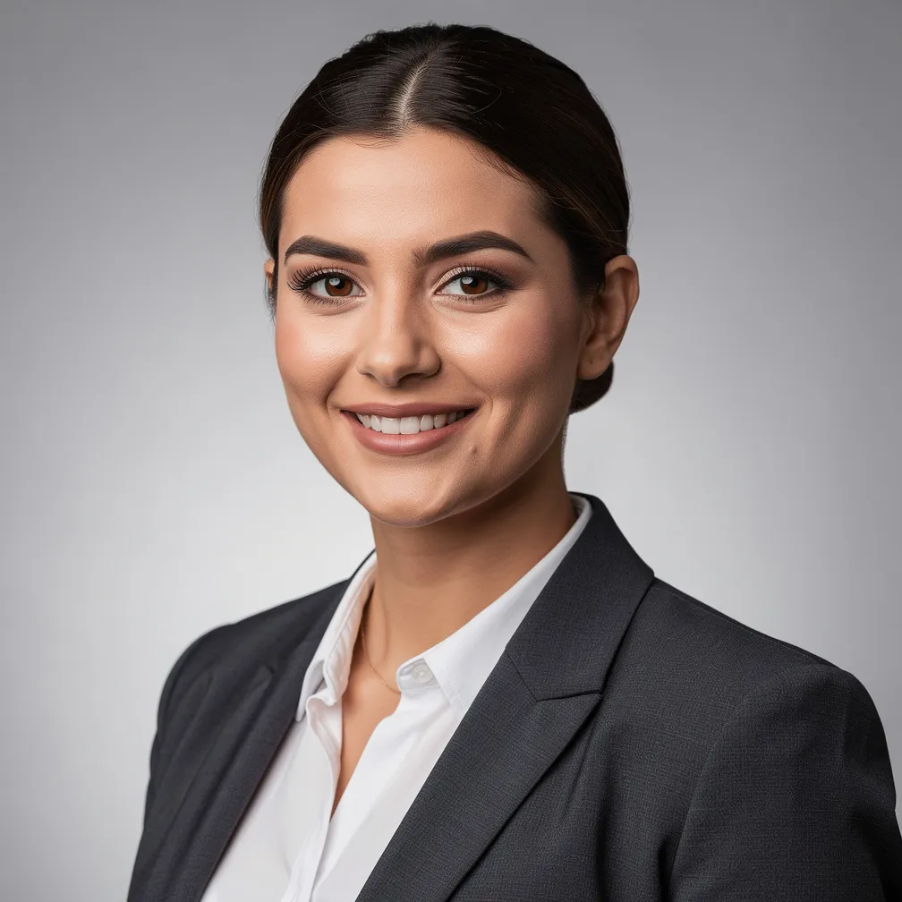 Professional headshot of a woman in a white blazer