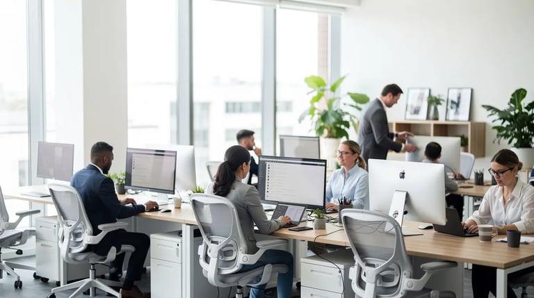 Eco Energy team working in modern office