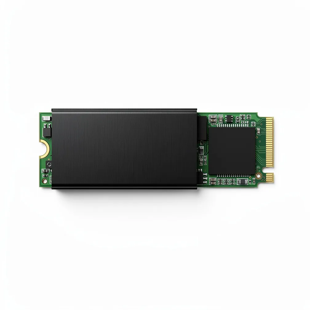 VoltDrive Pro SSD with heatsink removed on white