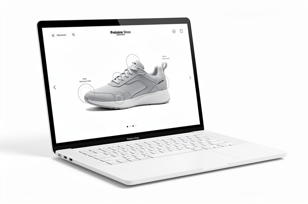 Laptop with interactive product showcase