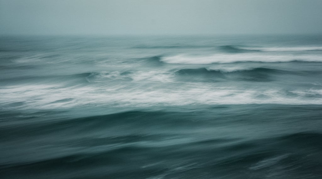Deep teal ocean tide surface