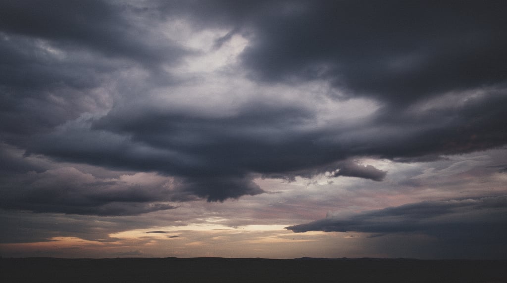 Dark storm clouds at dusk