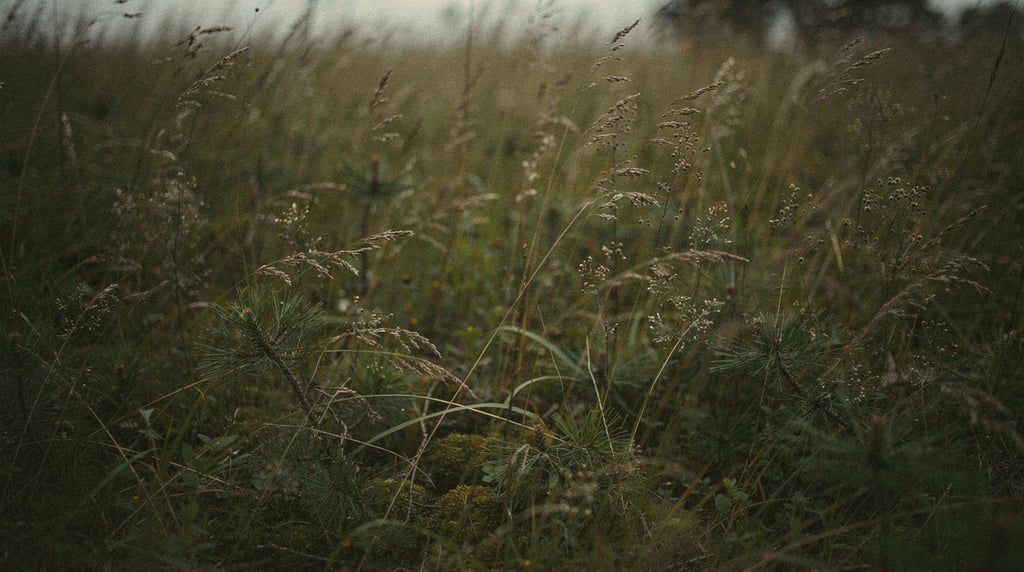 Dense wild meadow grasses