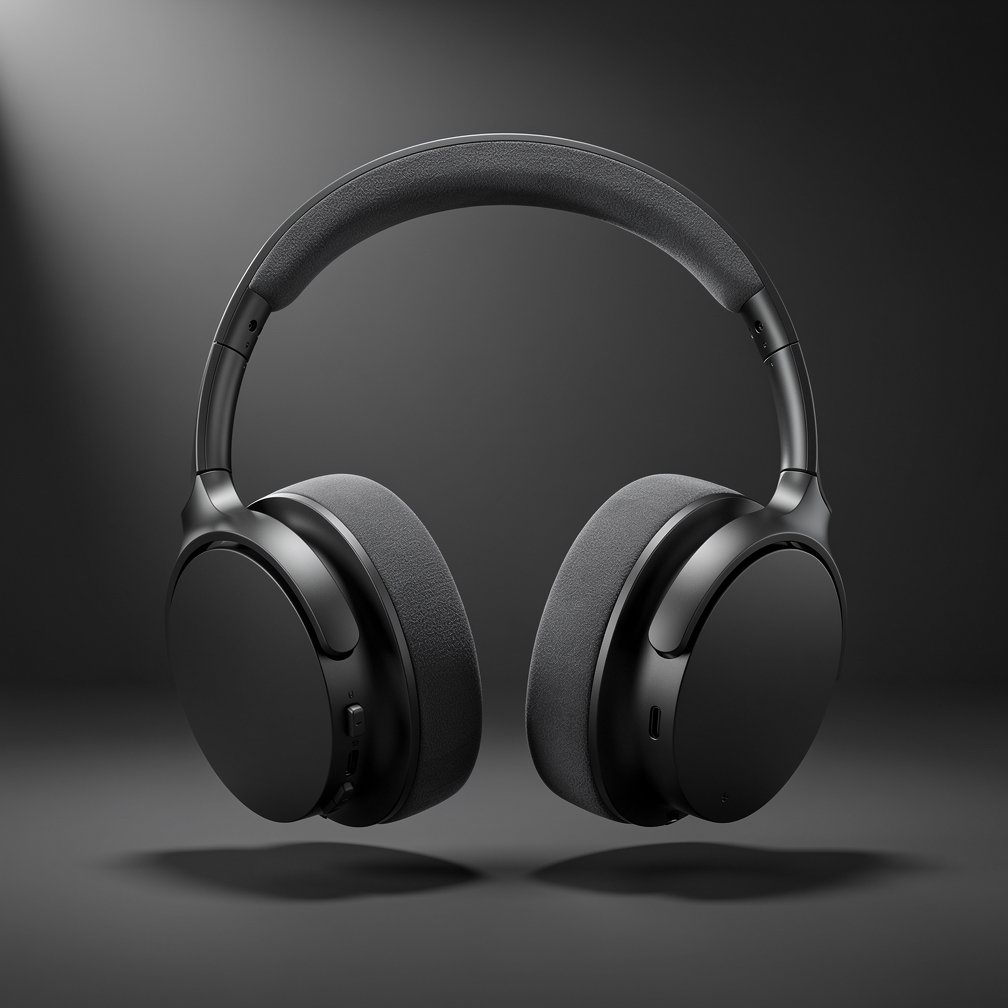 Obsidian black over-ear headphones