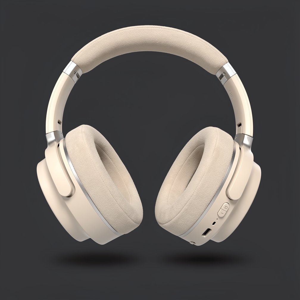 Bone white over-ear headphones