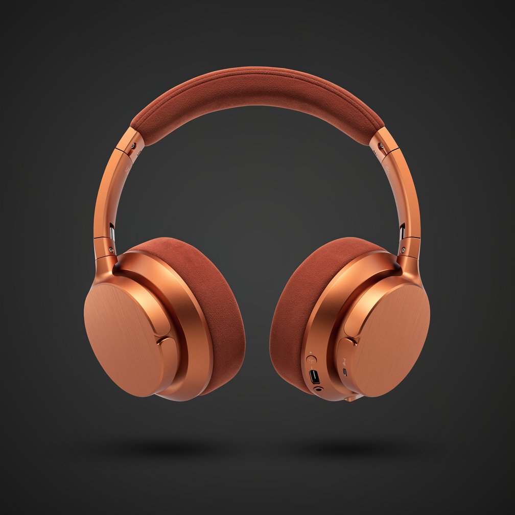 Ember orange over-ear headphones