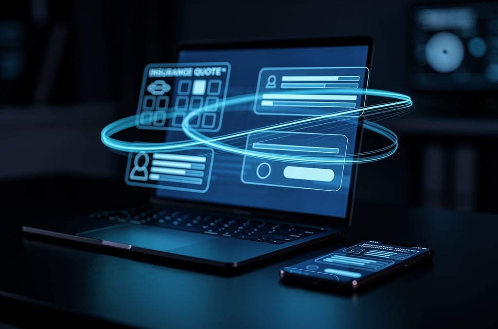 AI agent assembling insurance quotes on screens