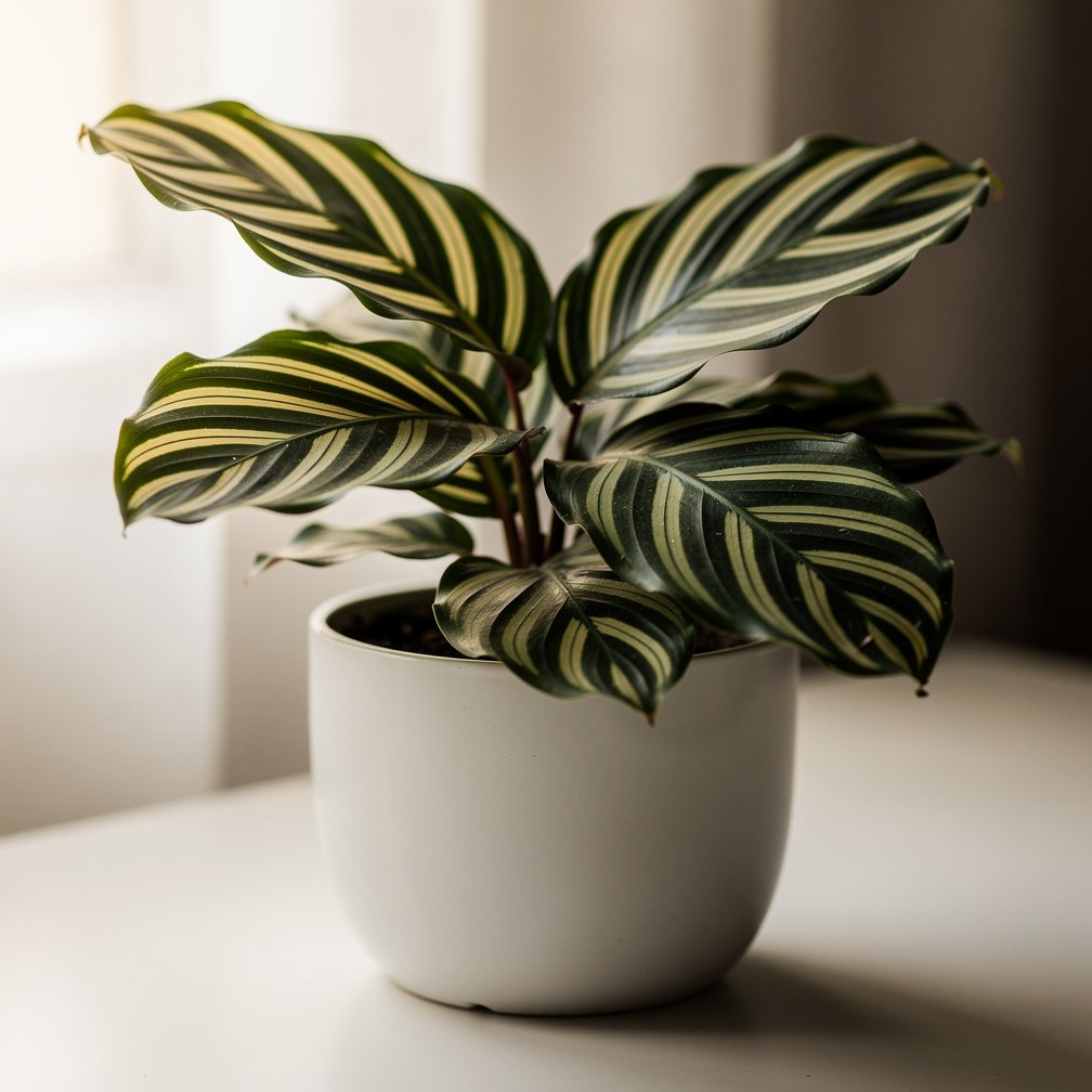 Calathea with patterned leaves