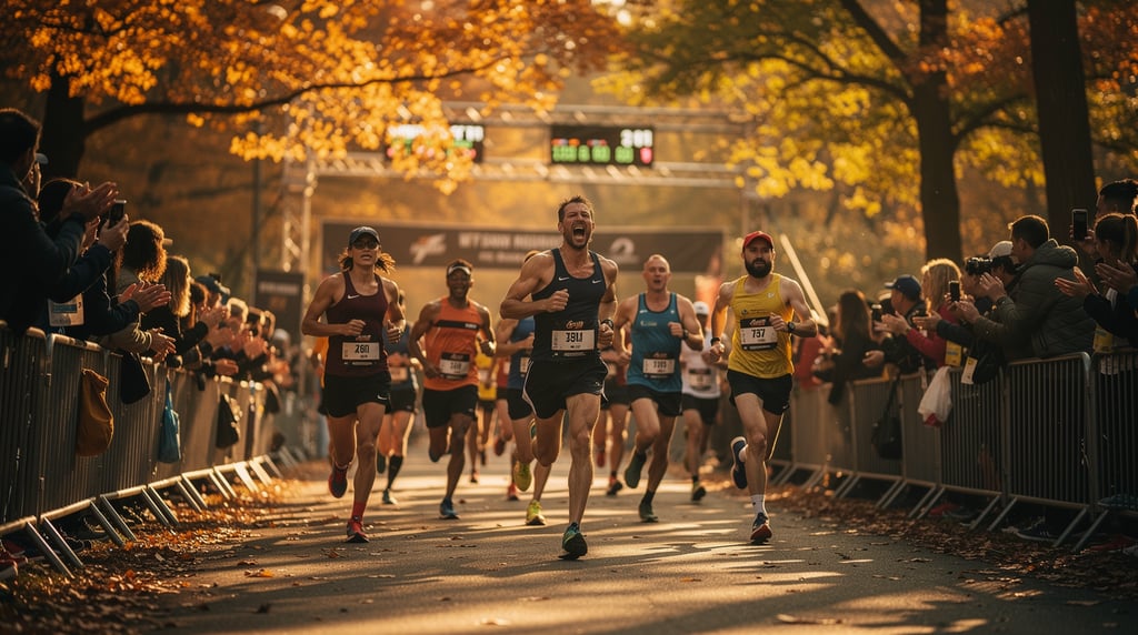 Final stretch through Central Park in golden light