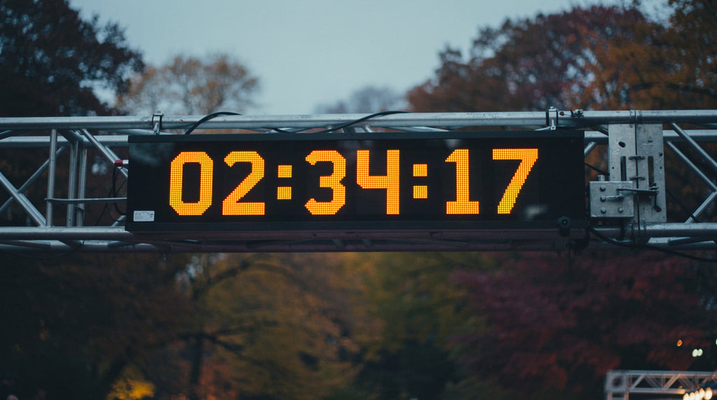 Marathon race clock close-up