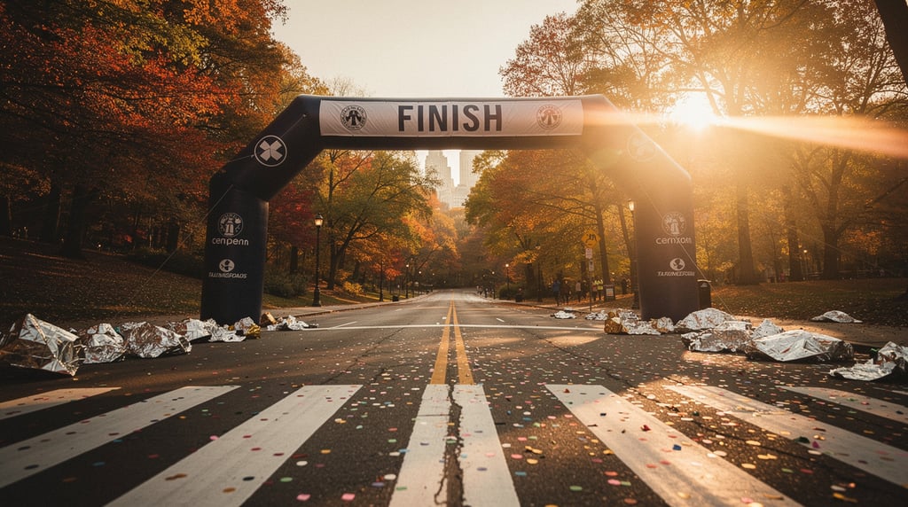 Empty marathon finish line
