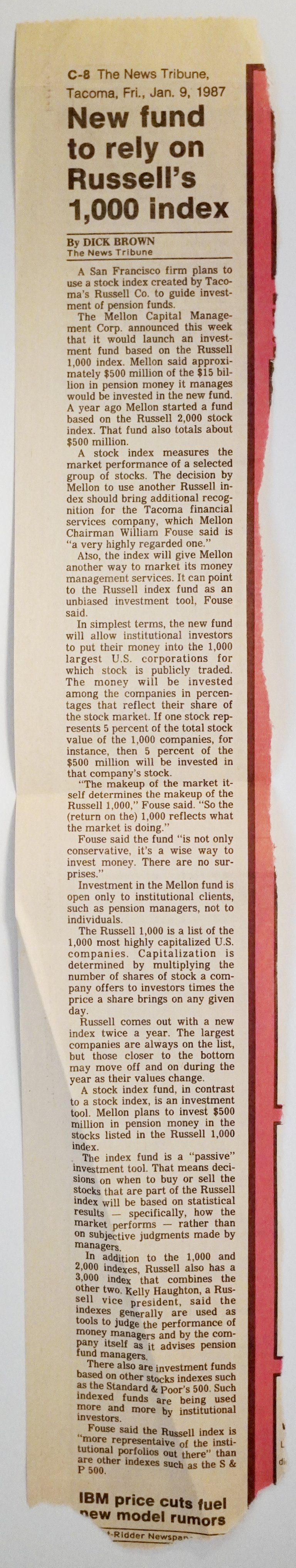 Archival newspaper article