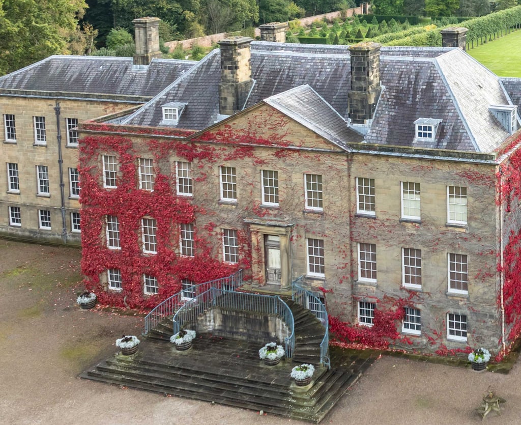 Aerial view over house