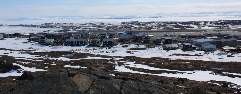 Panoramic shot of the city of Iqaluit.