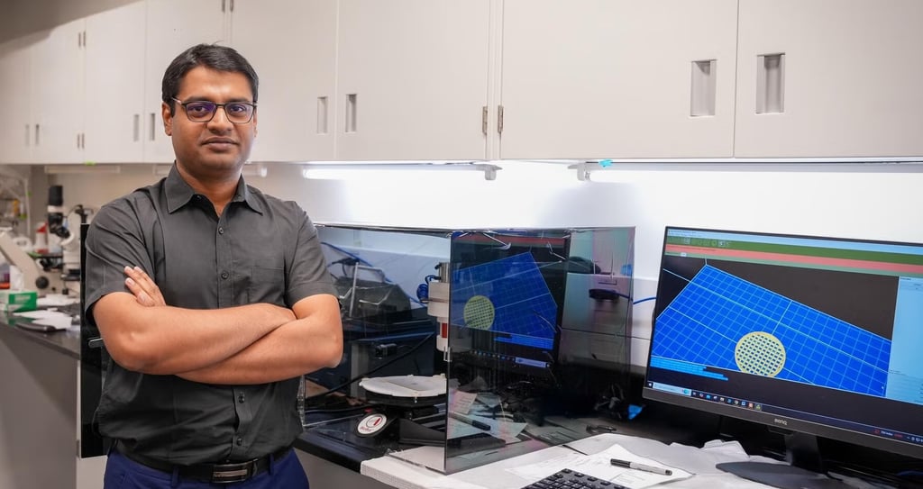 Waterloo researcher Sayan Ganguly shows a sample of the hydrogel.