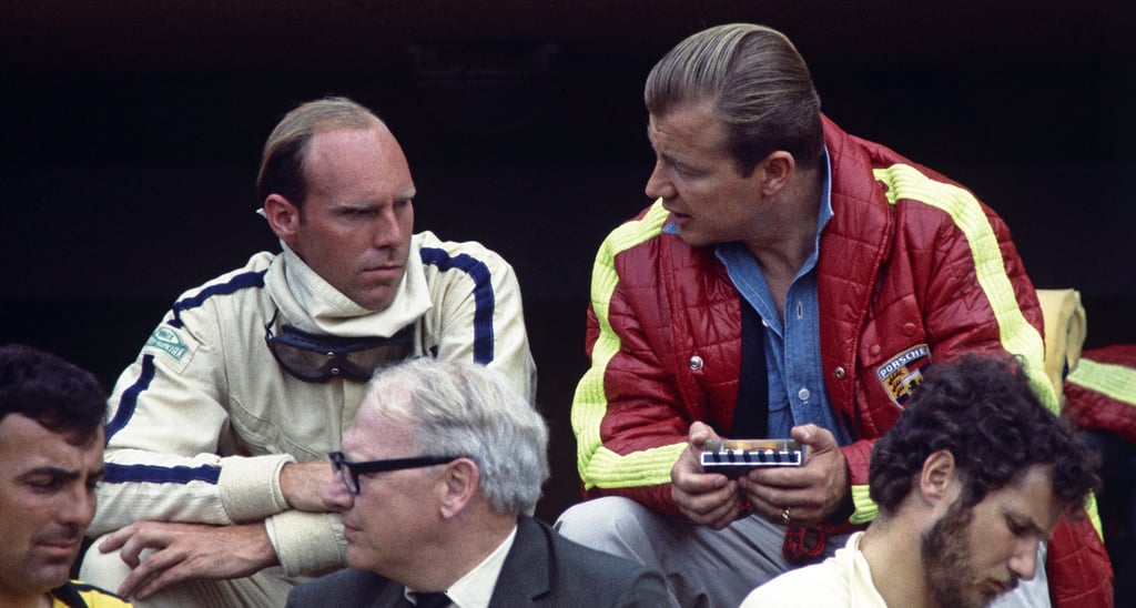 Richard Attwood in the 1970 Le Mans 24 hours - sitting at the starting grid before the race